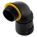 Adaptaflex Conduit Fitting, 34 mm Nominal Size, Polyamide 66 Black, M32 Thread, IP69K IP68 7TCA296170R0522 AT34/M32/C90/BLY