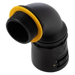 Adaptaflex Conduit Fitting, 34 mm Nominal Size, Polyamide 66 Black, M32 Thread, IP69K IP68 7TCA296170R0522 AT34/M32/C90/BLY
