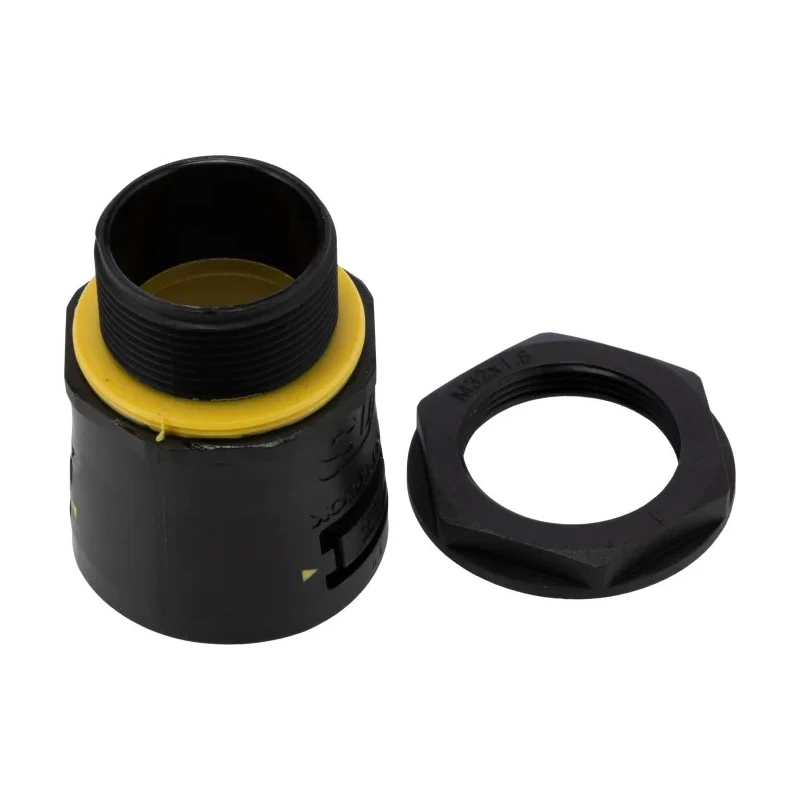 Adaptaflex Conduit Fitting, 34 mm Nominal Size, M32 Thread, Polyamide 66, Black 7TCA296170R0514 AT34/M32/A/BLY