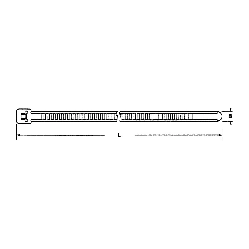 HellermannTyton Releasable Cable Tie, 195 mm Length, 4.7 mm Width, Natural Polyamide 66, Tensile 131-55009 LR55R-PA66-NA