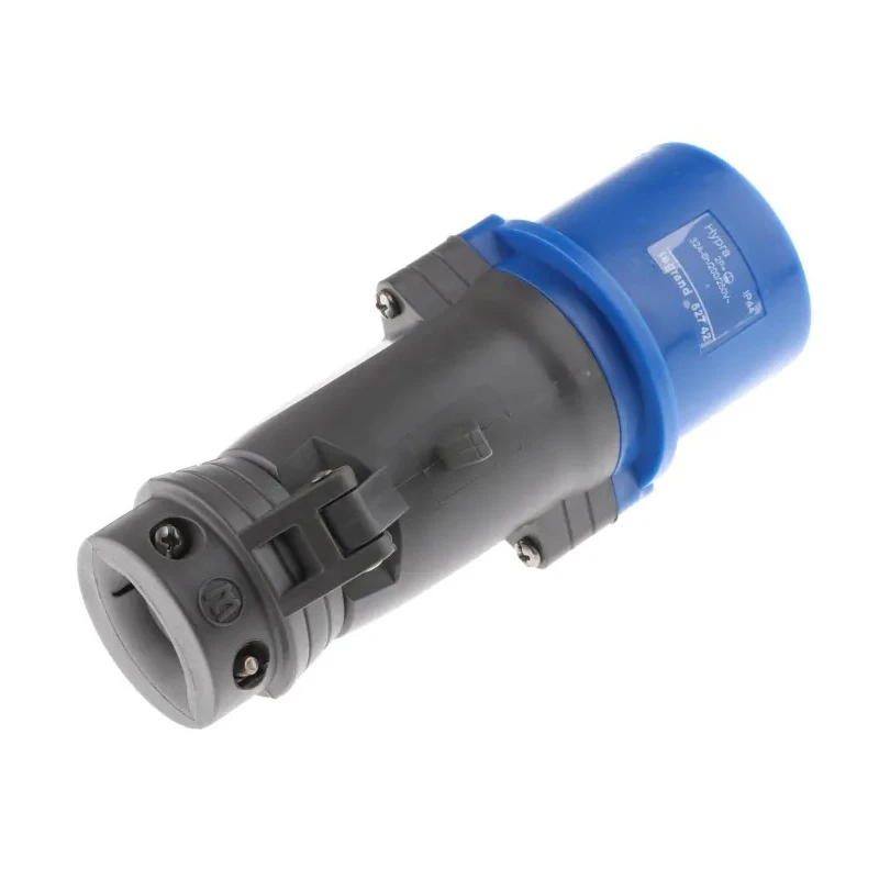 Legrand Hypra IP44 Blue Cable Mount 2P+PE Straight Industrial Power Connector 32A 230V 