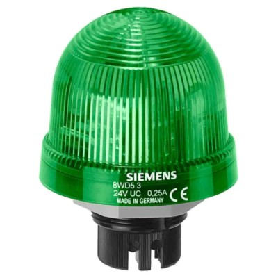 Siemens Green Beacon 24V AC/DC Flashing Signal Light LED Bulb Flush Bayonet Mount IP65 