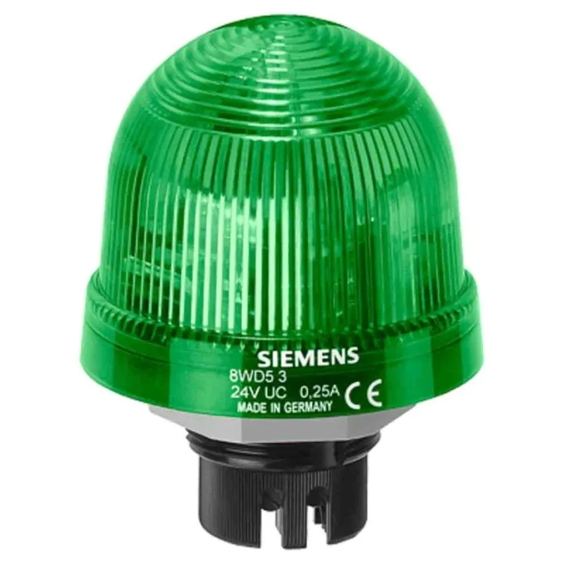 Siemens Green Beacon 24V AC/DC Flashing Signal Light LED Bulb Flush Bayonet Mount IP65 