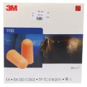 3M 1100 Series Orange Disposable Ear Plugs 37dB Noise Reduction Rating, Polyurethane Foam, 200 Pairs 1100