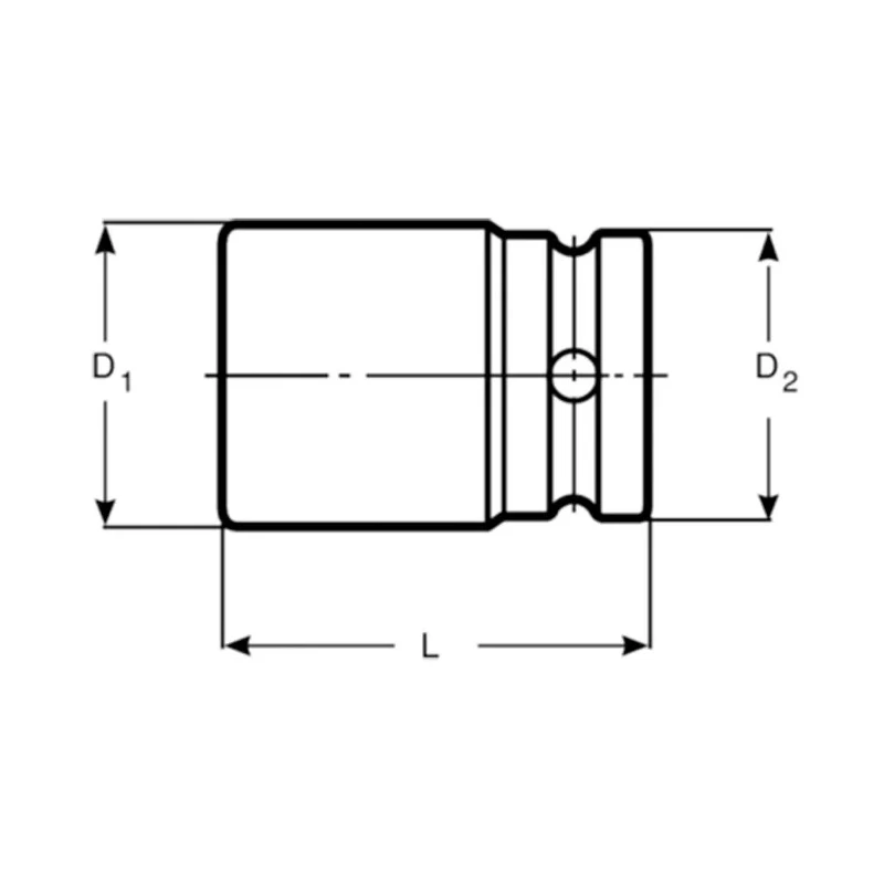Bahco Impact Socket 27 mm Hexagon 19.05 mm Square Drive, Black Finish, 53mm Length K8901M-27
