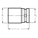 Bahco Heavy Duty 46 mm Hexagon Impact Socket 19.05 mm Drive, 62 mm Length K8901M-46
