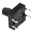 TE Connectivity Black Tactile Switch Button 8.02 mm SPST 50mA 24V dc Surface FSM102