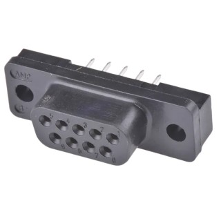 TE Connectivity AMPLIMITE HD-20 9 Way Straight 2.74 mm Pitch Through Hole D-Sub Connector 5207826-4