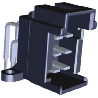 TE Connectivity Timer Automotive Connector Male Black Through Hole 6 Way Solder Termination 9-966140-5