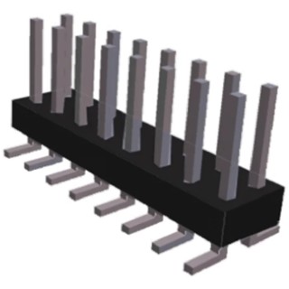 TE Connectivity AMPMODU MOD II Series Straight Surface Pin Header 10 Contacts 2.54mm Pitch 2 Row Unshrouded 5-146130-4