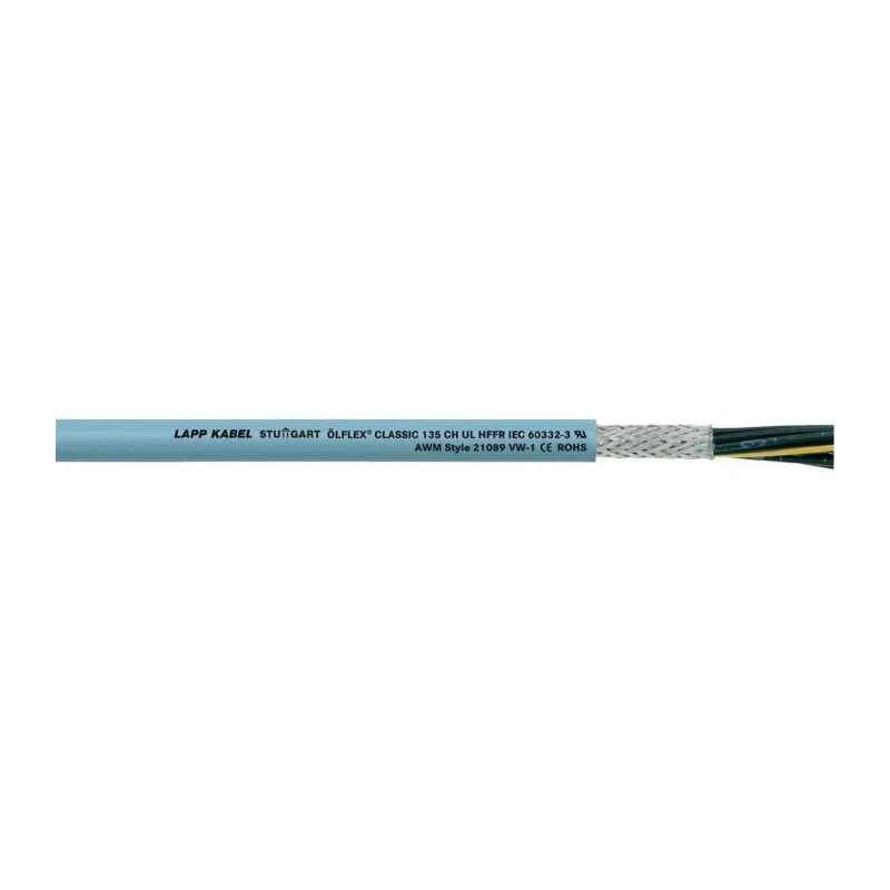 Lapp ÖLFLEX CLASSIC 135 CH Control Cable, 7 Cores 16 AWG, 50 m, Screened Stranded, Silver Grey Low Smoke Non-Halogen 1123314