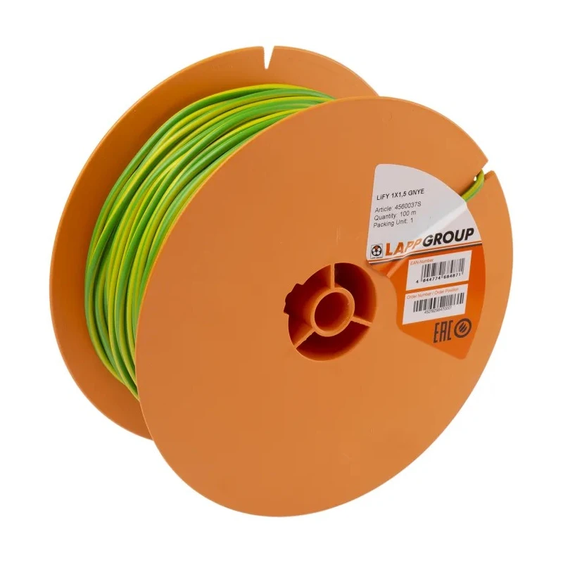 Lapp LIFY Series Yellow, Green 1.5 mm² Hook Up Wire 100 m 750V Polyvinyl Chloride 4560037S