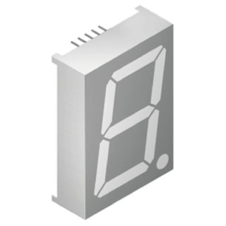 Kingbright 1 Digit 7 Segment LED Display Red Anode Right Side 57mm SA23-12SURKWA