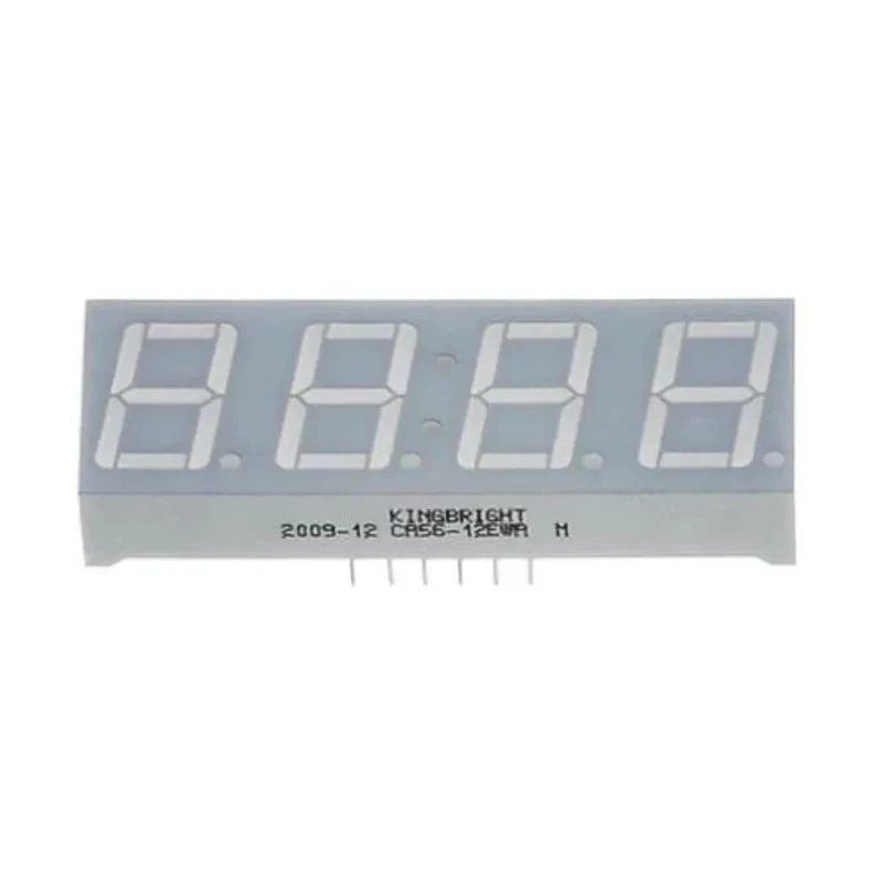 Kingbright 4 Digit 7 Segment LED Display Anode Red 24mcd Right Side 14.2 mm CA56-11SURKWA