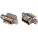 Glenair Micro-D 6 Way Straight Through Hole Aluminium Housing Female D-Sub Connector GMSM2-6SSB