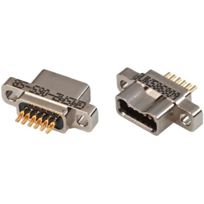 Glenair Micro-D 6 Way Straight Through Hole Aluminium Housing Female D-Sub Connector GMSM2-6SSB