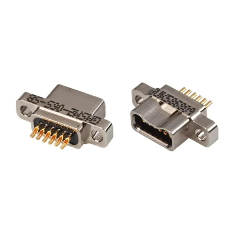 Glenair Micro-D 6 Way Straight Through Hole Aluminium Housing Female D-Sub Connector GMSM2-6SSB