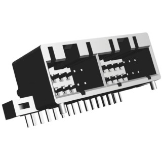 TE Connectivity Dual Line Interlock Series Right Angle Through Hole PCB Header 28 Contacts 3 mm Pitch 172241-1