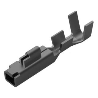 TE Connectivity AMP Universal Power Series Female Crimp Terminal, 12A Current, 26 AWG Min, 22 AWG Max, Tin Plated 175155-1