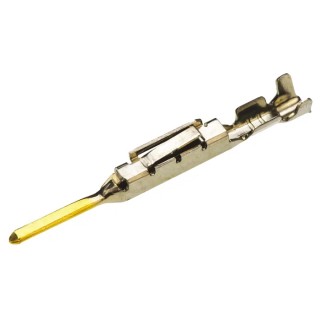 TE Connectivity Dynamic 2000 Series Male Crimp Terminal, 28 AWG Min Crimp, 24 AWG Max, Gold Plated Copper Alloy 1318112-1