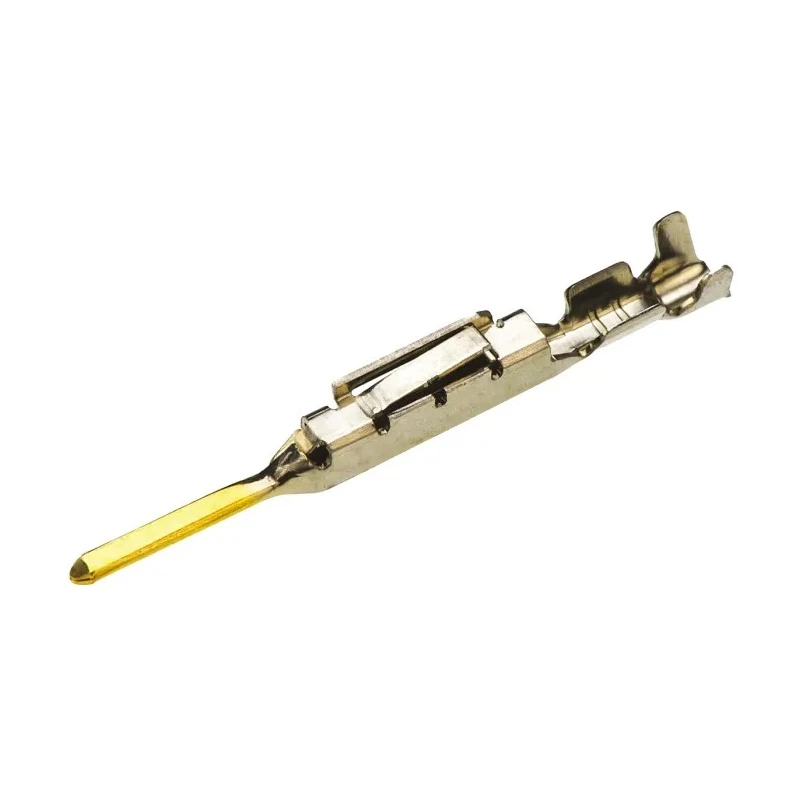 TE Connectivity Dynamic 2000 Series Male Crimp Terminal, 28 AWG Min Crimp, 24 AWG Max, Gold Plated Copper Alloy 1318112-1