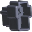 TE Connectivity FASTON .250 2 Way Nylon Crimp Terminal Housing 6.35 mm Tab Size 172129-2
