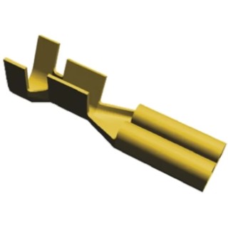 TE Connectivity FASTIN-FASTON .110 Yellow Uninsulated Female Spade Connector, Crimp Termination, 2.79 x 0.51 mm Tab 170042-1