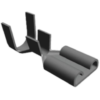 TE Connectivity FASTON .250 Silver Uninsulated Female Spade Connector, Crimp, 6.35 x 0.81 mm Tab Size 16 AWG to 12 42579-1