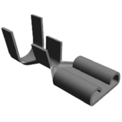 TE Connectivity FASTON .250 Silver Uninsulated Female Spade Connector, Crimp, 6.35 x 0.81 mm Tab Size 16 AWG to 12 42579-1