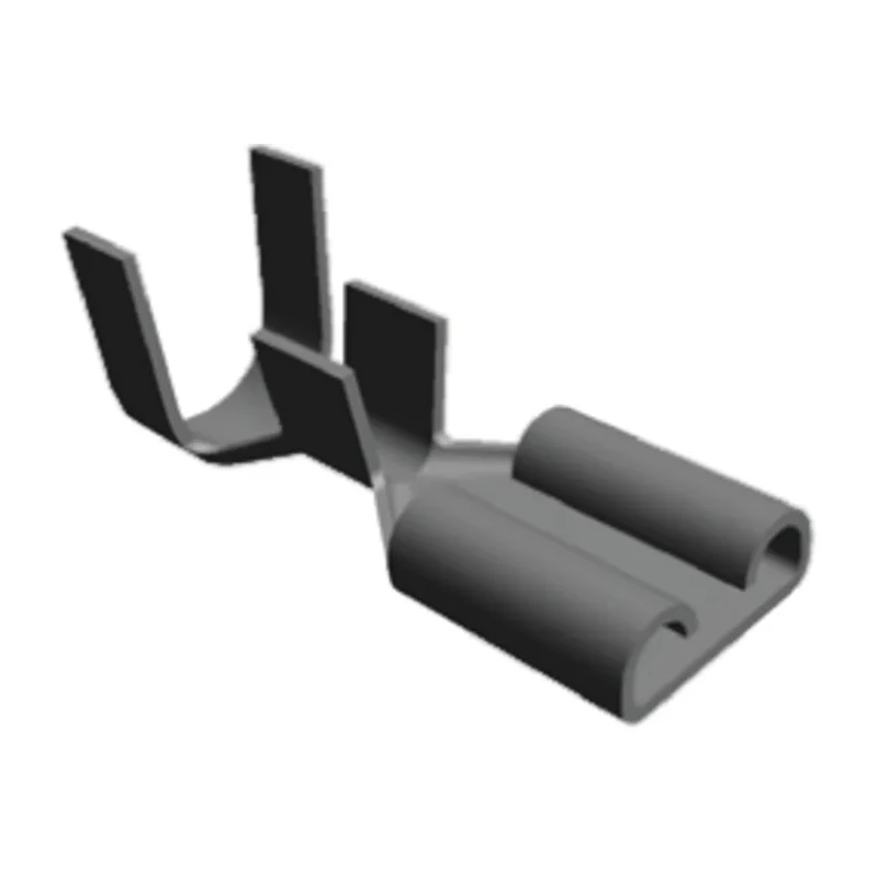 TE Connectivity FASTON .250 Silver Uninsulated Female Spade Connector, Crimp, 6.35 x 0.81 mm Tab Size 16 AWG to 12 42579-1