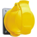 Amphenol Industrial Panel Mount Industrial Power Connector 2P+PE 16A 110V IP44 Yellow Easy & Safe IP44