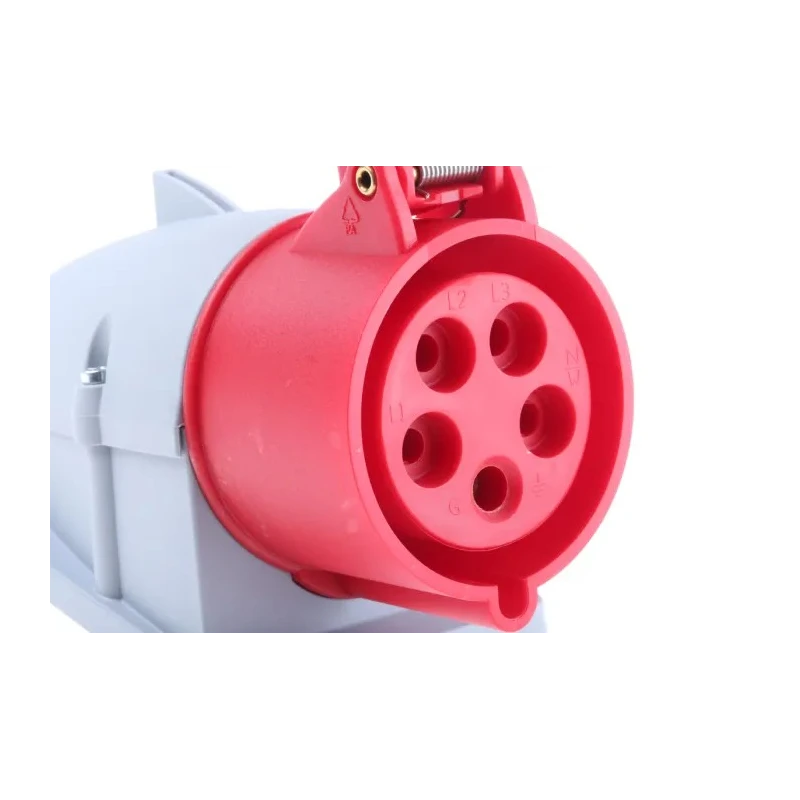 Amphenol Industrial Surface Mount Thermoplastic Industrial Power Connector 32A 415V IP44 Red Easy & Safe IP44