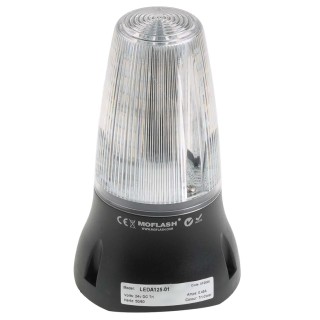 Moflash LEDA125 Series Clear Sounder-Beacon Combination, IP65, 24V DC, 90 dB Electronic LED Sounder LEDA125-01