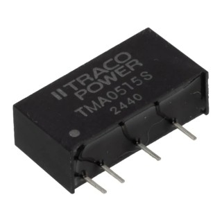 TRACOPOWER DC/DC Converter 15V dc, 67 mA Output, 4.5-5.5V Input, 1W Power, SIP Package, Through Hole Mount TMA 0515S