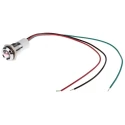 RS PRO Panel Mount Indicator 12V DC 20mA Lead Wire Termination IP67 Silver Bezel Prominent 722-7394