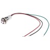 RS PRO Panel Mount Indicator 12V DC 20mA Lead Wire Termination IP67 Silver Bezel Prominent 722-7394