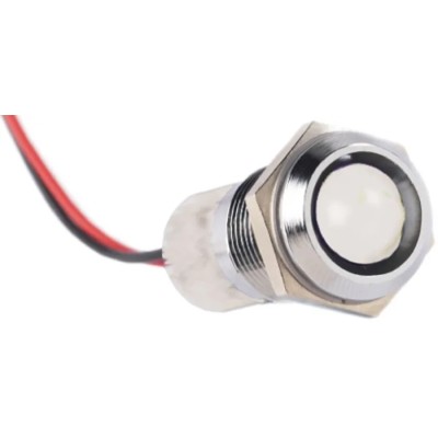 RS PRO Panel Mount Indicator, 24V dc, 20mA, Lead Wire Termination, IP67 Protection, Prominent Bezel 722-7417