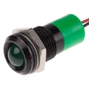RS PRO Green Panel Mount Indicator 24V DC 20mA Lead Wire Termination IP67 Prominent Bezel 722-7441