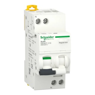 Schneider Electric Residual Current Circuit Breaker with Overload Protection 10A Current Rating 1-Pole 300mA Trip A9DA6610