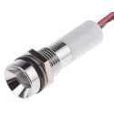 RS PRO Panel Mount Indicator 24V dc Lead Wire Termination IP67 Recessed Silver Bezel IP67