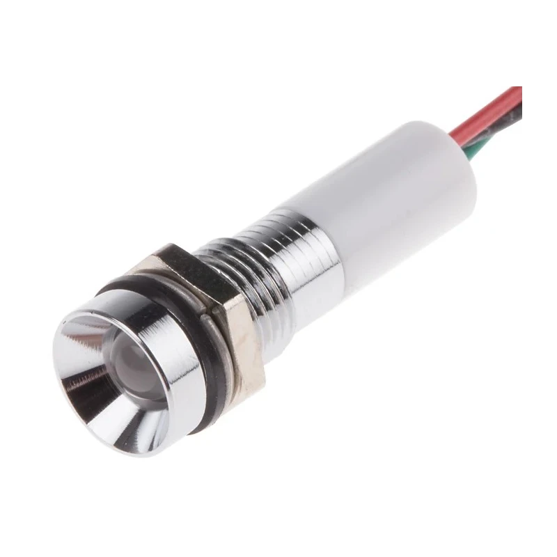 RS PRO Panel Mount Indicator 24V dc Lead Wire Termination IP67 Recessed Silver Bezel IP67
