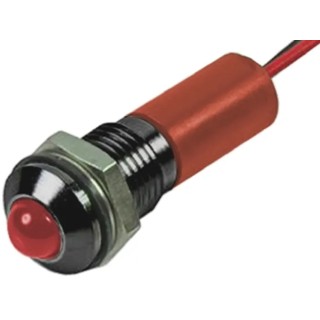 RS PRO Red Panel Mount Indicator 2V DC 20mA Lead Wire Termination IP67 Prominent Bezel 723-9390