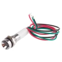 RS PRO Panel Mount Indicator 12V DC Lead Wire Termination IP67 Recessed Silver Bezel IP67