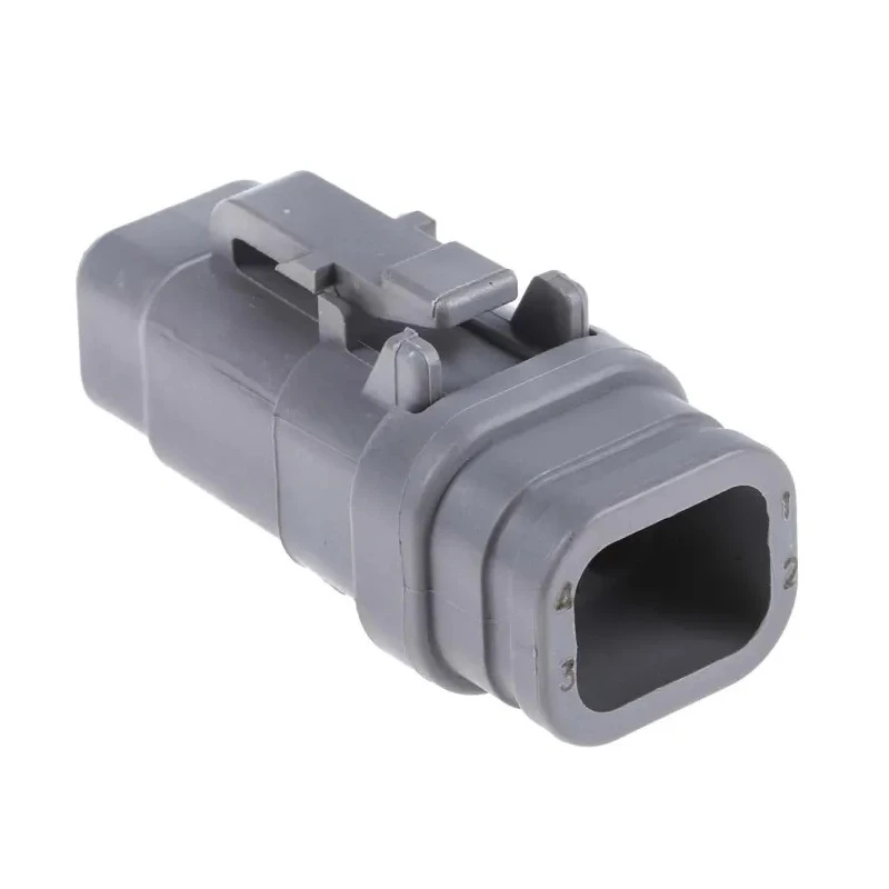 Deutsch Automotive Connector Male Grey Bulkhead Mount 4 Way Crimp Termination DTM06-4S-E007
