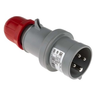 Scame IP44 Red Cable Mount 3P+PE Straight Industrial Power Connector 16A 415V 