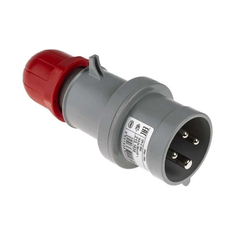 Scame IP44 Red Cable Mount 3P+PE Straight Industrial Power Connector 16A 415V 