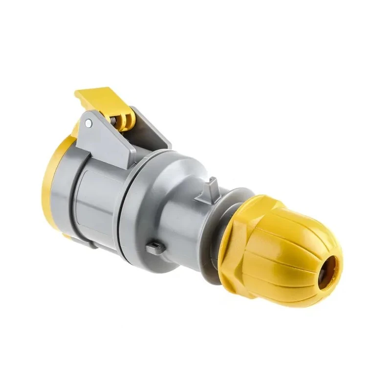 Scame Industrial Power Connector 16A 110V IP44 Yellow Cable Mount 2P+PE Optima IP44