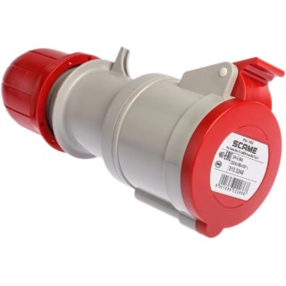Scame Industrial Power Connector 32A 415V IP44 Red Cable Mount IP44