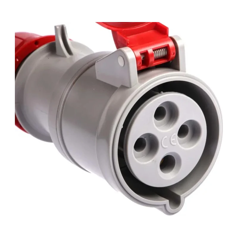 Scame Industrial Power Connector 32A 415V IP44 Red Cable Mount IP44