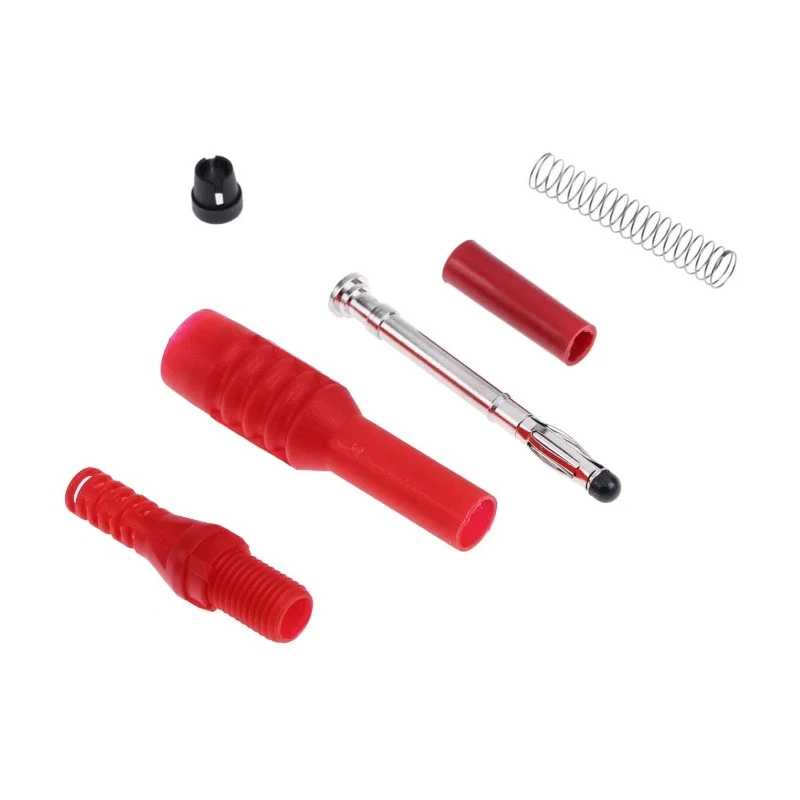 RS PRO Black and Red Male 4 mm Banana Plug Connector, Solder Termination, 1000V, 10A, Nickel Plating 191-7887